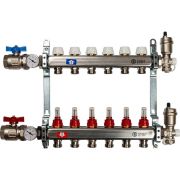 Коллектор из нержавеющей стали в сборе с расходомерами STOUT 6 выходов