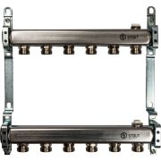 Коллектор из нержавеющей стали для радиаторной разводки STOUT 6 выходов