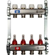 Коллектор из нержавеющей стали с расходомерами STOUT 4 выхода