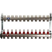 Коллектор из нержавеющей стали с расходомерами STOUT 12 выходов