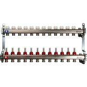 Коллектор из нержавеющей стали с расходомерами, с клапаном вып. воздуха и сливом STOUT 12 выходов