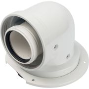 *SCA-8610-240090 STOUT Элемент дымохода конденсац. адаптер 90° DN60/100 м/п PP-AL с фланцем (совместим. с Bosch)