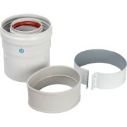 *SCA-6010-210100 STOUT Элемент дымохода DN60/100 адаптер для котла вертикальный коаксиальный ((совместимый с Baxi,Viessmann)(с логотипом)