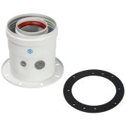 Элемент дымохода STOUT DN60/100 адаптер для котла вертикальный коаксиальный (совместимый с Bosch, Buderus)(с логотипом)