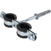 Комплект двойной хомут для труб STOUT хомут+шпилька шуруп +дюбель пластиковый 1/2 (20-24)