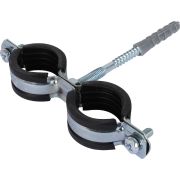 Комплект двойной хомут для труб STOUT хомут+шпилька шуруп +дюбель пластиковый 1 (32-35)