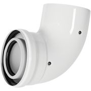 Отвод промежуточный коаксиальный раструбный конденсационный ROMMER 90 гр. 80/125
