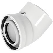 Отвод промежуточный коаксиальный раструбный конденсационный ROMMER 45 гр. 80/125