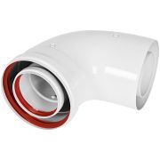 Отвод промежуточный раструбный ROMMER 90 гр. 80/125 (наружный диаметр мама/папа)