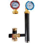 Насосная группа ROMMER с термостатическим смесительным клапаном (35-60°С) 1 без насоса RDG-0002-012503