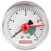 Манометр аксиальный ROMMER с указателем предела. Корпус Dn 50 мм 1/4 , 0...4 бар, кл.2.5