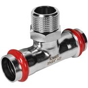 Тройник-переходник-НР ROMMER 22х3/4 из нержавеющей стали прессовой