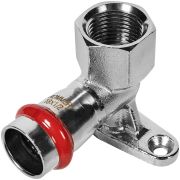 Угольник ROMMER настенный с креплением-ВР, 18х1/2, из нержавеющей стали прессовой