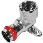 Угольник ROMMER настенный с креплением-ВР, 22х3/4, из нержавеющей стали прессовой