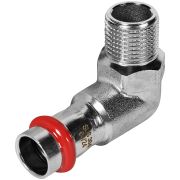 Угольник ROMMER-переходник-НР, 15х1/2, из нержавеющей стали прессовой