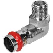 Угольник ROMMER-переходник-НР, 18х1/2, из нержавеющей стали прессовой