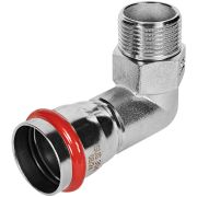 Угольник ROMMER-переходник-НР, 35х1, из нержавеющей стали прессовой