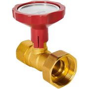 Клапан запорный латунный ROMMER ВР 1 с накидной гайкой для подключения насоса ВР 1 1/2 , красная ручка RBV-0020-0201112