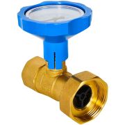 Клапан запорный латунный ROMMER ВР 1 с НГ для подключения насоса ВР 1 1/2 и обратным клапаном, синяя ручка RBV-0020-0101112