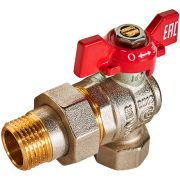 Кран шаровой угловой с американкой ROMMER ВР/НР, ручка бабочка 1/2