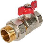 Кран шаровой с американкой ROMMER ВР/НР, ручка бабочка 1 1/4