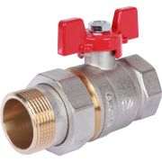 Кран шаровой ROMMER с американкой 1 1/4 ВН/НР, ручка бабочка