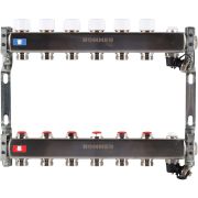 Коллектор из нержавеющей стали без расходомеров ROMMER, с клапаном вып. воздуха и сливом 6 выходов