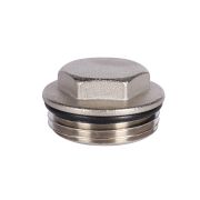 Заглушка концевая для коллектора ROMMER НР никелированная с уплотнительным кольцом, 1