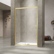Душевая раздвижная дверь-купе в нишу PA-114Gb профиль золото браш 1700