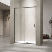 Душевая раздвижная дверь-купе в нишу PA-114Gr профиль серый 1800