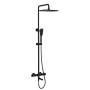 Смеситель для ванны и душа Lemark Ursus LM7272BL термостатический с регулируемой высотой штанги и лейкой верхнего душа «Тропический дождь»