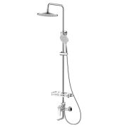 Смеситель Lemark Verba LM11462C для ванны и душа с регулируемой высотой штанги и верхней душевой лейкой «Тропический дождь»