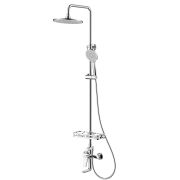 Смеситель Lemark Ortus LM11362C для ванны и душа с регулируемой высотой штанги и верхней душевой лейкой «Тропический дождь»