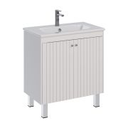 Тумба Lemark ROMANCE 80 см под 1 раковину, подвесная/напольная, 2-х дверная, цвет корпуса, фасада: Белый глянец