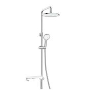 Душевой гарнитур Lemark LM8810С с полкой, без смесителя, c верхн. лейкой «Тропический дождь», хром