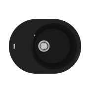 Кухонная мойка Lemark LACHA 620 врезная овальная с крылом из кварцгранита