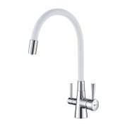 Смеситель Lemark Comfort LM3075C-White для кухни с гибким изливом, с подключением к фильтру с питьевой водой