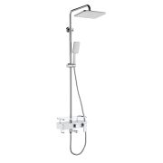 Смеситель Lemark Tropic LM7013C для ванны и душа с регулируемой высотой штанги и верхней душевой лейкой «Тропический дождь»