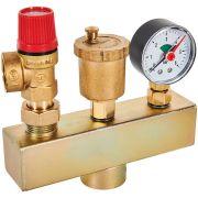 Группа безопасности котла ROMMER 3 бар, 1 (до 50 кВт) (без теплоизоляции)