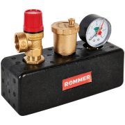 Группа безопасности котла ROMMER 3 бар, 1 (до 50 кВт) (в теплоизоляции)