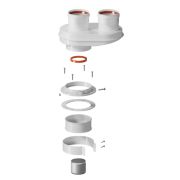 Адаптер моноблочный универсальный ROMMER для перехода на двухтрубную систему 80/80 (Сварной) (кроме Immergas и Navien Deluxe 75/100)