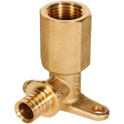 Угольник настенный с длинным нарезным патрубком ROMMER 16-G 1/2 для труб из сшитого полиэтилена аксиальный